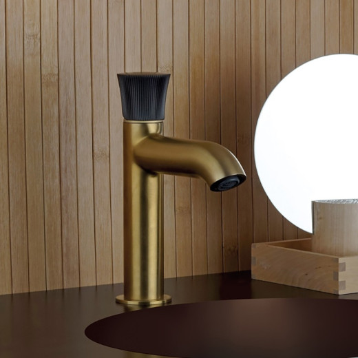 Смеситель для раковины Domus без донного клапана, матовое золото PVD