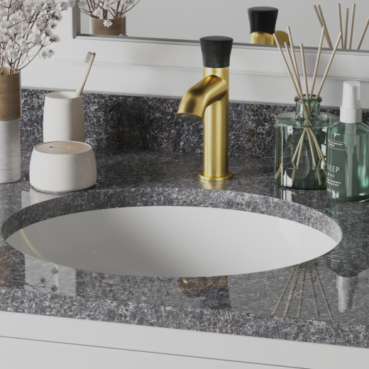 Смеситель для раковины Domus без донного клапана, матовое золото PVD