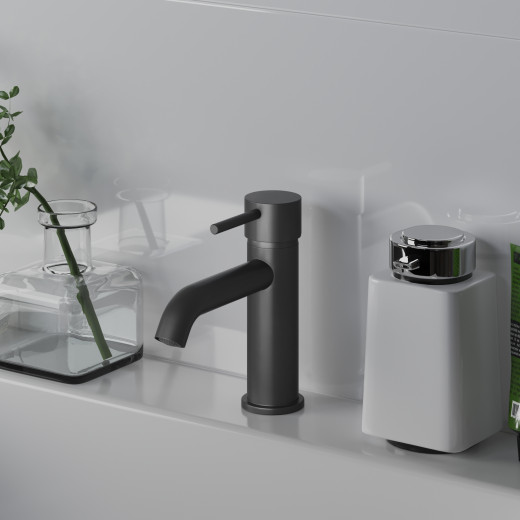 Смеситель для раковины PAINI Cox, удлиненный излив,  черный матовый PVD