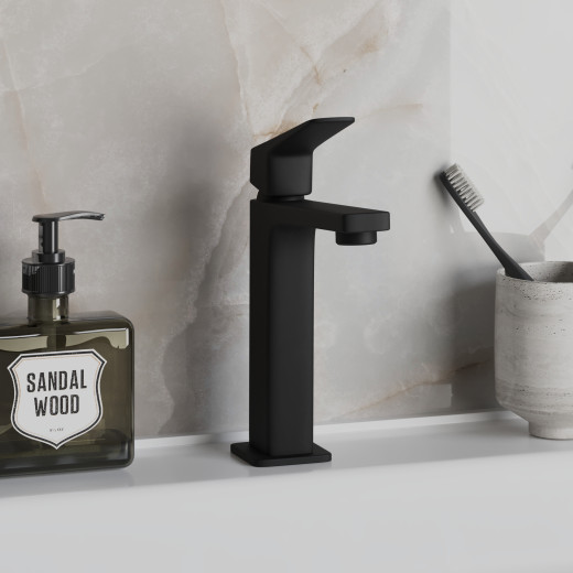 Смеситель для раковины Paini Bari без донного клапана, черный