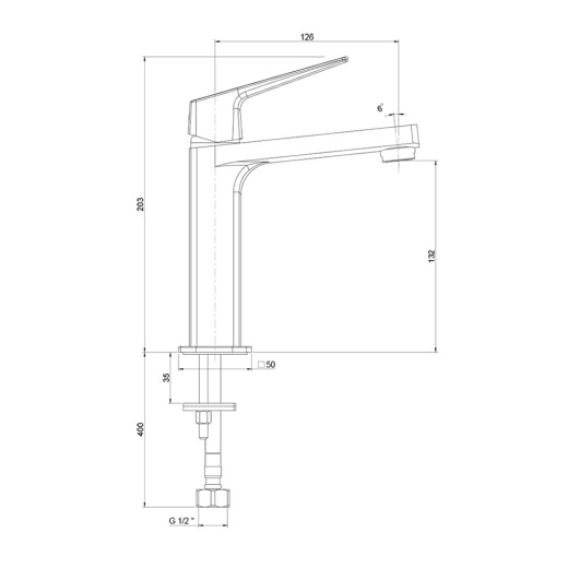 Смеситель для раковины Paini Bari без донного клапана, черный