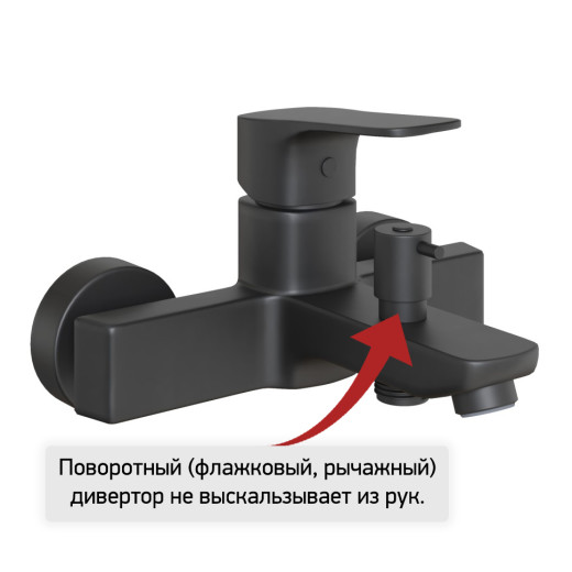 Смеситель для ванны Paini Viva Style без аксессуара, черный