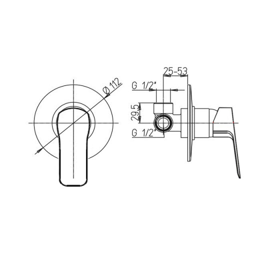 Смеситель для душа PAINI Viva Style встраиваемый, черный