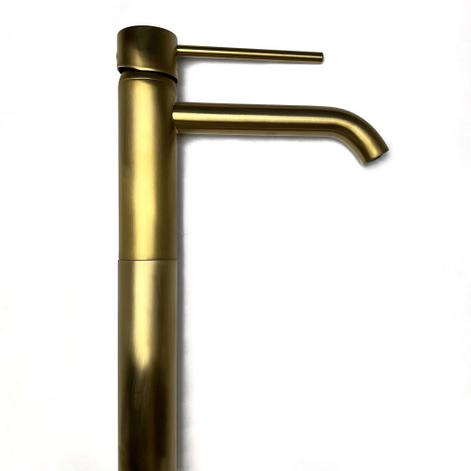 Смеситель для раковины PAINI Cox, удлиненный излив, высокий, PVD матовое золото