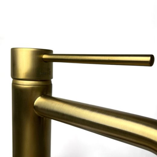 Смеситель для раковины PAINI Cox, удлиненный излив, высокий, PVD матовое золото