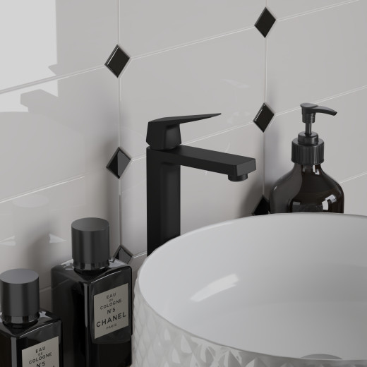 Смеситель для раковины Paini Bari, высокий, черный