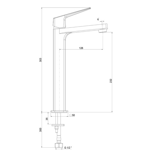 Смеситель для раковины Paini Bari, высокий, черный