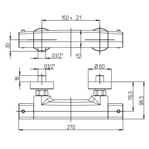 Смеситель для душа Paini Nove с термостатом, хром