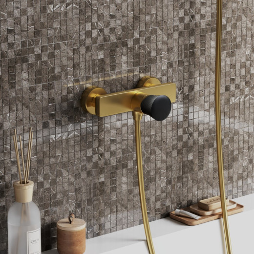 Смеситель для душа Paini Domus, матовое золото PVD