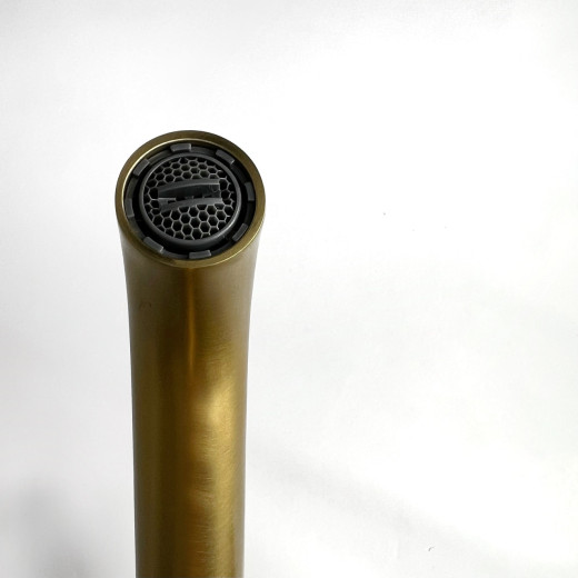 Смеситель для раковины Paini Brera без донного клапана, высокий, матовое золото PVD