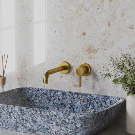 Смеситель для раковины Paini Brera встраиваемый, матовое золото PVD