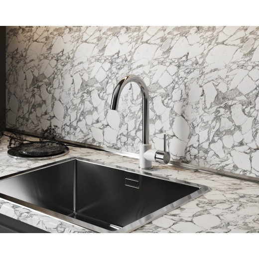 Смеситель для кухни Paini Cox, белый хром