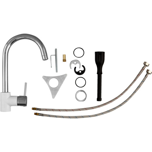 Смеситель для кухни Paini Cox, белый хром