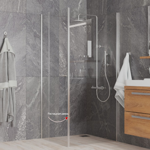 Душевое ограждение 90х90 см Paini Cox, квадратное, распашное, универсальное, хром