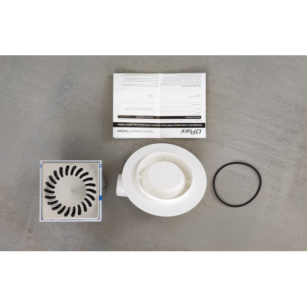 Душевой трап с рамкой и решеткой Paini 125х125 мм, Нептун