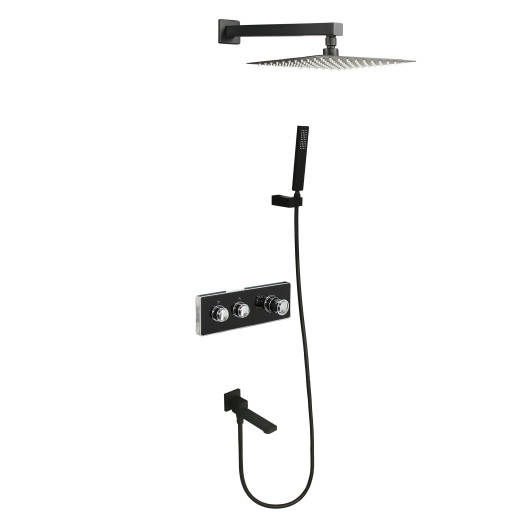 Stora Встраимаемый душевой комплект с термостатом 3 режима TVZ-0899 Чёрный