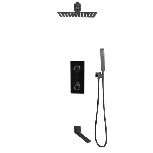 Tiber Встраиваемый душевой комплект с термостатом 3 режима TVZ-8805 Чёрный