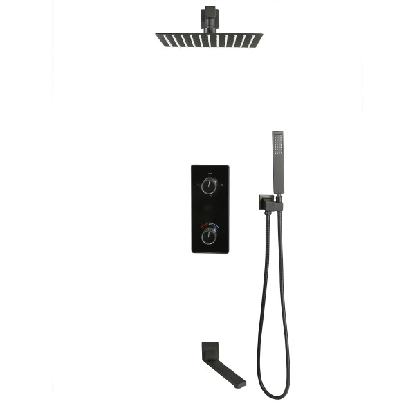 Tiber Встраиваемый душевой комплект с термостатом 3 режима TVZ-8805 Чёрный