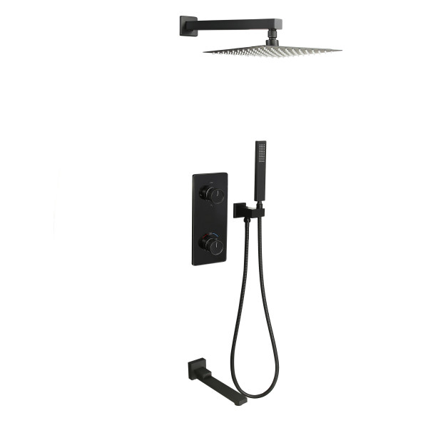 Tiber Встраиваемый душевой комплект с термостатом 3 режима TVZ-8805 Чёрный