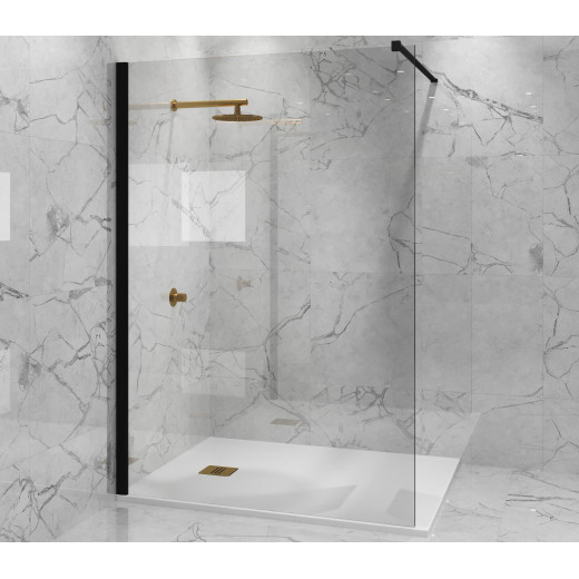 Душевая перегородка 110x195 стекло прозрачное