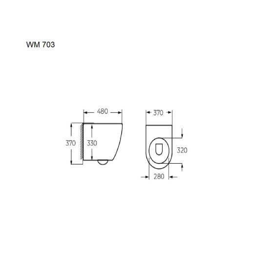 Унитаз подвесной WM 703 Black