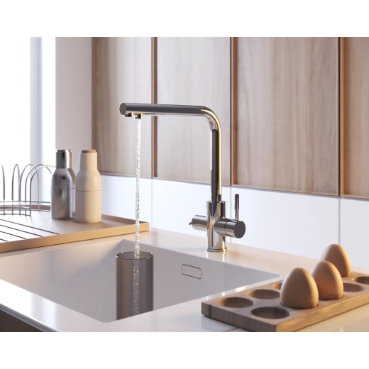 Смеситель для кухни PAINI Norda с подводом для фильтра, никель PVD