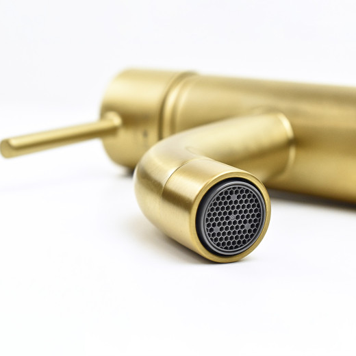 Смеситель для раковины PAINI Cox без донного клапана, матовое золото PVD (PJ)