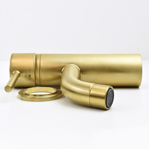 Смеситель для раковины PAINI Cox без донного клапана, матовое золото PVD (PJ)