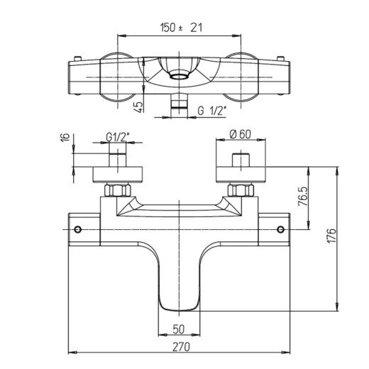 Смеситель для ванны PAINI Nove с термостатом, черный (YO)