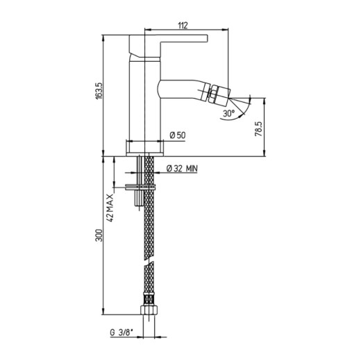 Смеситель для биде PAINI Brera без донного клапана, матовое золото PVD (PJ)