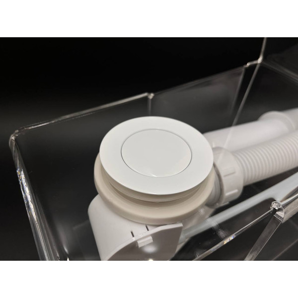 Слив перелив п/автомат Vega V55R 100см WHITE глянец эко