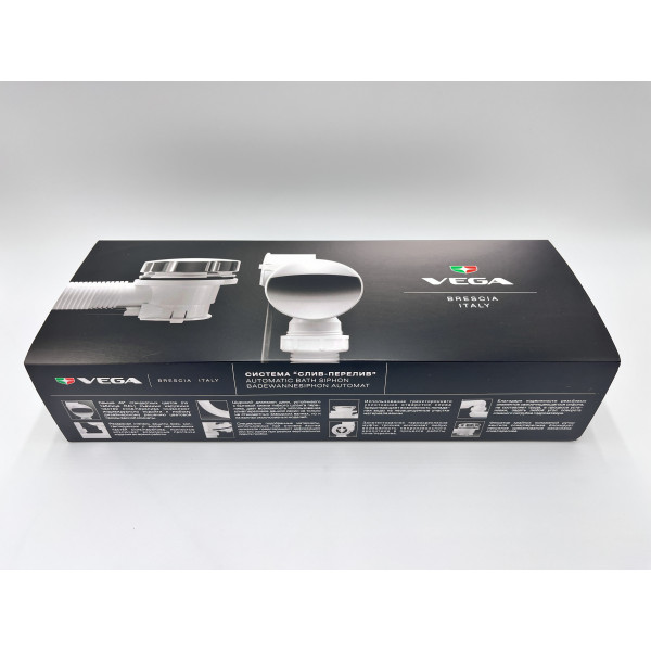 Слив перелив п/автомат Vega V55R 120см WHITE глянец эко