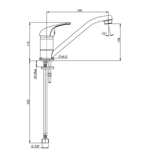 Смеситель для кухни Fortis by PAINI Roma, хром CROMO3 (CR)