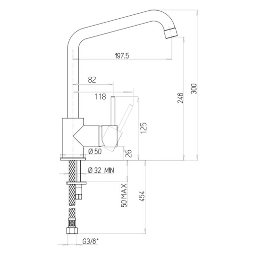 Смеситель для кухни, PAINI Cox, GRANITE SAHARA