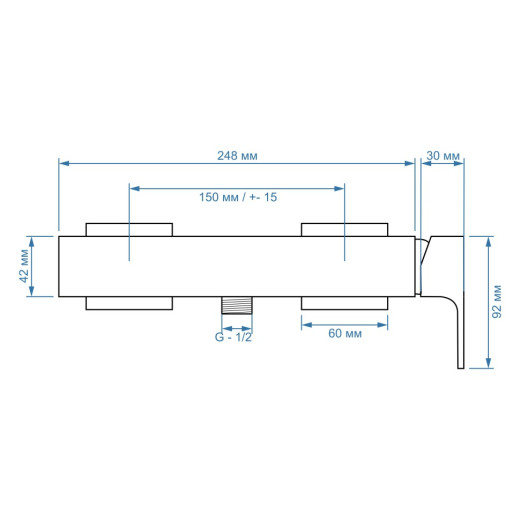 Смеситель для душа Paini Grazia без аксессуаров, хром CROMO3 (CR)