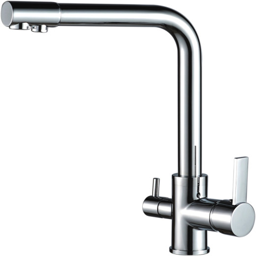 Izer Хром. Смеситель для кухни с подключением фильтра для воды AS-875-06