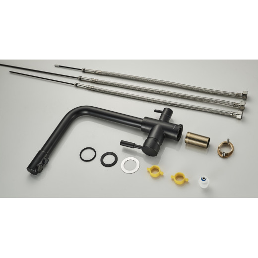 Izer Чёрный. Смеситель для кухни с подключением фильтра для воды AS-875-08