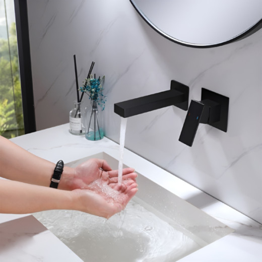 Liva Чёрный. Встроенный смеситель для раковины скрытого монтажа TVZ-1845