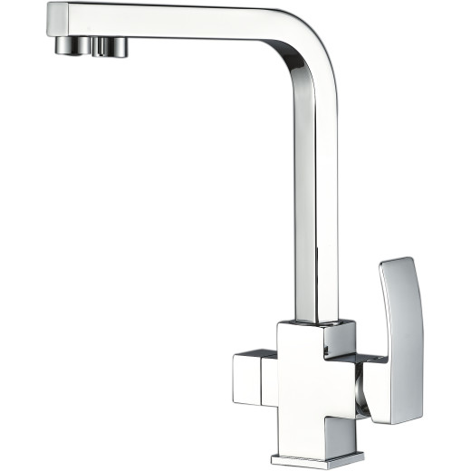 Rona Хром. Смеситель для кухни с подключением фильтра для воды AS-875-01