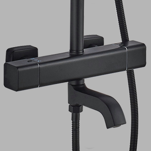 GaLaxy Чёрный матовый. Душевая система с термостатом SDI-1801