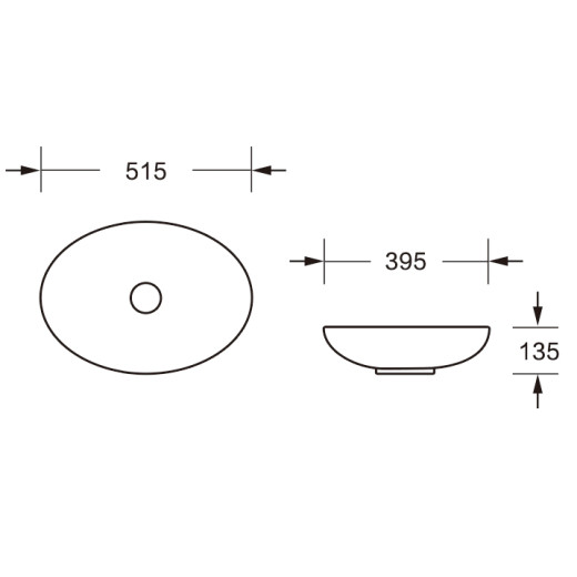 MU0019-GW Раковина накладная, белый глянец, без перелива