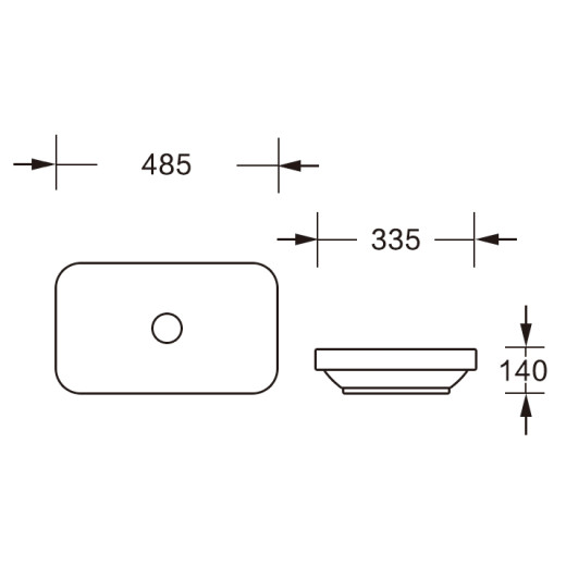 MU0042A-GW Раковина накладная, белый глянец, без перелива