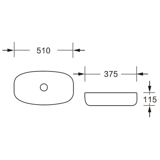 MU0045A-GW Раковина накладная, белый глянец, без перелива