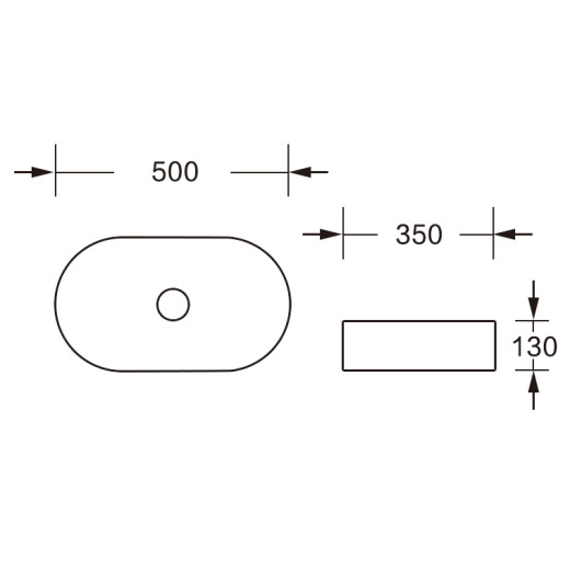 MU0055B-GW Раковина накладная, белый глянец, без перелива