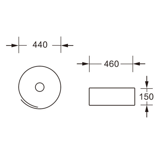 MU0066-GW Накладная раковина, белый глянец, без перелива