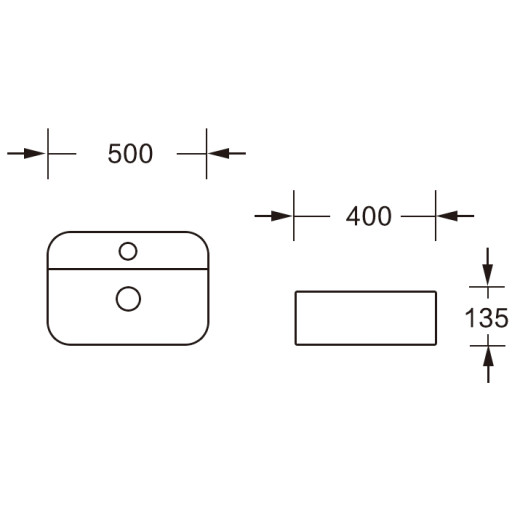 MU0084B-GW Раковина накладная, белый глянец, без перелива