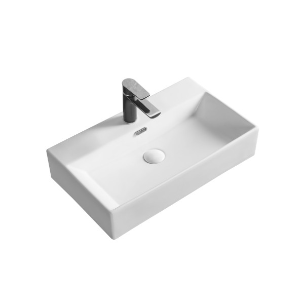 MU0094A-GW Раковина накладная, белый глянец, с переливом