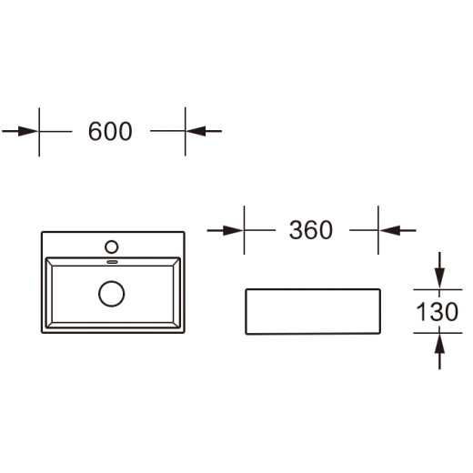 MU0094A-GW Раковина накладная, белый глянец, с переливом