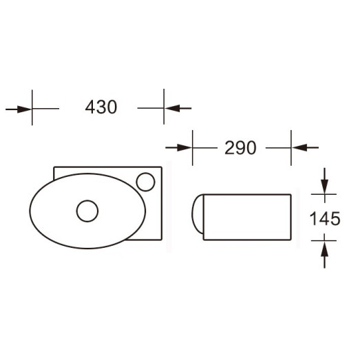 MU058B-GW Раковина белый глянец, с переливом, RIGHT