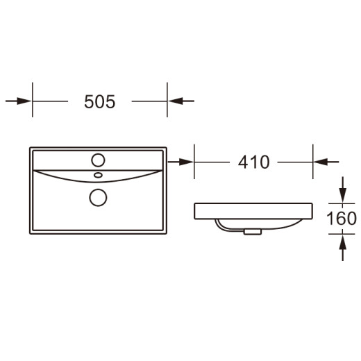 MU7028H-GW Раковина накладная, белый глянец, с переливом